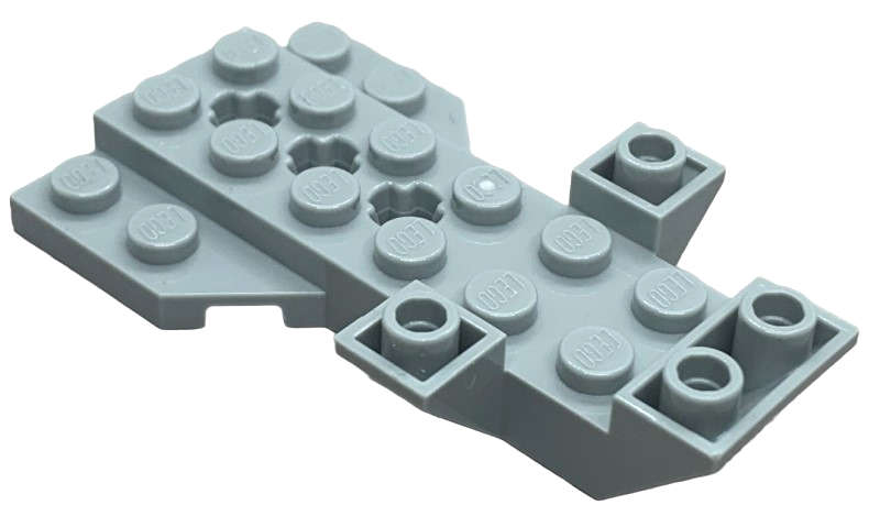 Lego (N) ~ Vehicle Base 4 x 7 x 1 Triple Inverted Slope with Wedge Plate and 3 ~ [Light Bluish Gray]