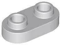 Lego (N) ~ Plate Round 1 x 2 with Open Studs ~ [Light Bluish Gray]