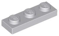 Lego (N) ~ Plate 1 x 3 ~ [Light Bluish Gray]