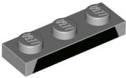 Lego (N) ~ Plate 1 x 3 with Black Trapezoid Pattern ~ [Light Bluish Gray]