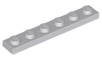 Lego (N) ~ Plate 1 x 6 ~ [Light Bluish Gray]