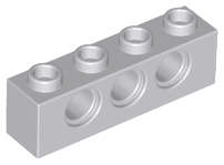 Lego (N) ~ Technic Brick 1 x 4 with Holes ~ [Light Bluish Gray]