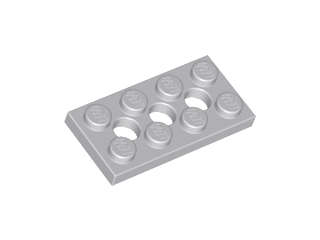 Lego (U) ~ Technic Plate 2 x 4 with 3 Holes ~ [Light Bluish Gray]