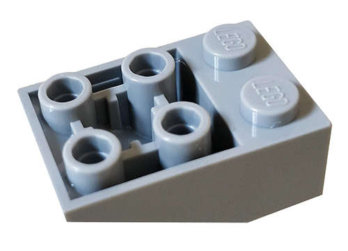 Lego (U) ~ Slope Inverted 33 3 x 2 with Flat Bottom Pin and Connections betwe ~ [Light Bluish Gray]