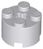 Lego (U) ~ Brick Round 2 x 2 with Axle Hole ~ [Light Bluish Gray]