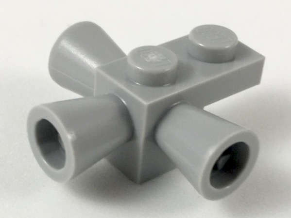 Lego (N) ~ Brick Modified 1 x 1 with 3 Loudspeakers / Space Positioning Rocket ~ [Light Bluish Gray]