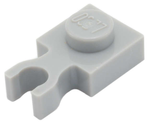 Lego (U) ~ Plate Modified 1 x 1 with U Clip Thin (Vertical Grip) ~ [Light Bluish Gray]