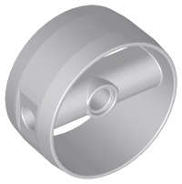 Lego (U) ~ Cylinder 4 x 4 x 1 2/3 with Pin Holes and Center Bar ~ [Light Bluish Gray]