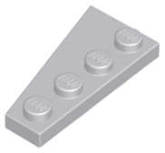 Lego (U) ~ Wedge Plate 4 x 2 Right ~ [Light Bluish Gray]