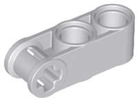 Lego (N) ~ Technic Axle and Pin Connector Perpendicular 3L with 2 Pin Holes ~ [Light Bluish Gray]
