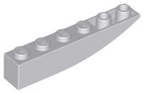 Lego (N) ~ Slope Curved 6 x 1 Inverted ~ [Light Bluish Gray]