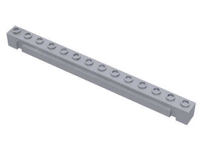 Lego (N) ~ Brick Modified 1 x 14 with Channel ~ [Light Bluish Gray]