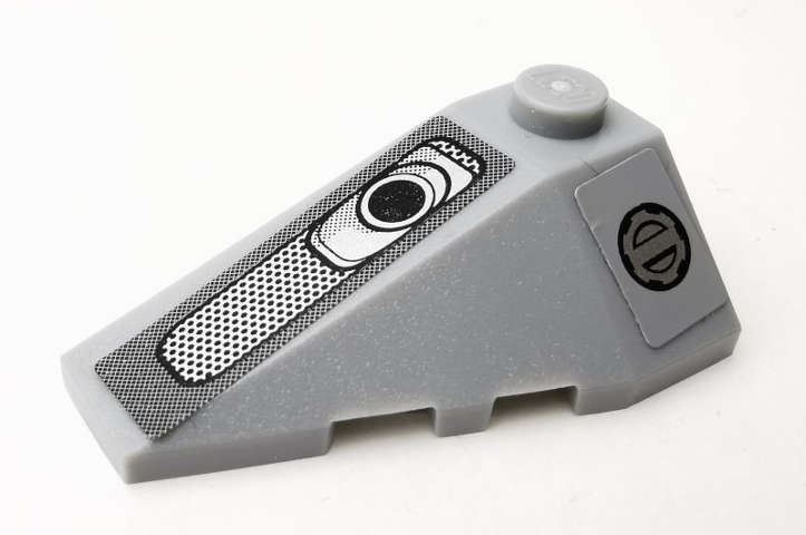 Lego (U) ~ Wedge 4 x 2 Triple Left with Vents Pattern (Stickers) - Set 75910 ~ [Light Bluish Gray]