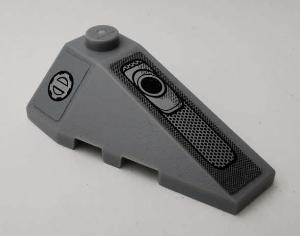 Lego (U) ~ Wedge 4 x 2 Triple Right with Vents Pattern (Stickers) - Set 75910 ~ [Light Bluish Gray]