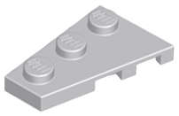 Lego (U) ~ Wedge Plate 3 x 2 Left ~ [Light Bluish Gray]