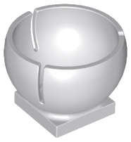 Lego (U) ~ Cylinder Hemisphere 3 x 3 Ball Turret Socket with 2 x 2 Base ~ [Light Bluish Gray]