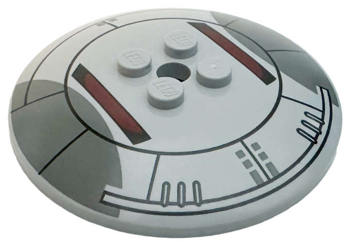 Lego (N) ~ Dish 6 x 6 Inverted (Radar) - Solid Studs with SW Sith Infiltrator  ~ [Light Bluish Gray]