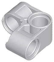 Lego (N) ~ Technic Pin Connector Perpendicular 2 x 2 Bent ~ [Light Bluish Gray]