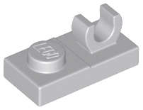 Lego (N) ~ Plate Modified 1 x 2 with Open O Clip on Top ~ [Light Bluish Gray]