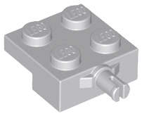 Lego (N) ~ Plate Modified 2 x 2 with Wheel Holder ~ [Light Bluish Gray]