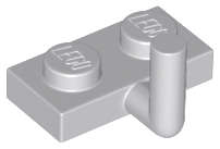 Lego (N) ~ Plate Modified 1 x 2 with Bar Arm Up (Horizontal Arm 5mm) ~ [Light Bluish Gray]