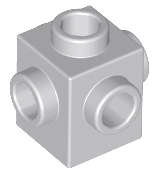 Lego (N) ~ Brick Modified 1 x 1 with Studs on 4 Sides ~ [Light Bluish Gray]