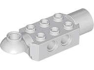 Lego (U) ~ Technic Brick Modified 2 x 3 with Pin Holes Rotation Joint Ball Ha ~ [Light Bluish Gray]