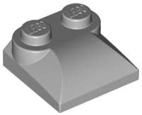 Lego (N) ~ Slope Curved 2 x 2 x 2/3 with 2 Studs and Curved Sides ~ [Light Bluish Gray]
