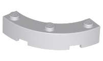 Lego (N) ~ Brick Round Corner 4 x 4 Macaroni with 3 Studs ~ [Light Bluish Gray]