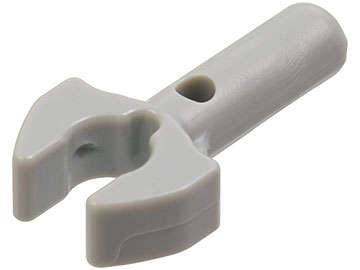 Lego (N) ~ Bar 1L with Clip Mechanical Claw - Cut Edges and Hole on Side ~ [Light Bluish Gray]