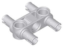 Lego (N) ~ Technic Pin Connector Perpendicular 3L with 4 Pins ~ [Light Bluish Gray]