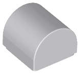 Lego (N) ~ Slope Curved 1 x 1 x 2/3 Double ~ [Light Bluish Gray]
