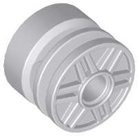 Lego (U) ~ Wheel 18mm D. x 14mm with Pin Hole Fake Bolts and Shallow Spokes ~ [Light Bluish Gray]