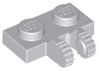 Lego (U) ~ Hinge Plate 1 x 2 Locking with 2 Fingers on Side ~ [Light Bluish Gray]