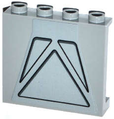 Lego (U) ~ Panel 1 x 4 x 3 with Side Supports - Hollow Studs with 3 Triangula ~ [Light Bluish Gray]