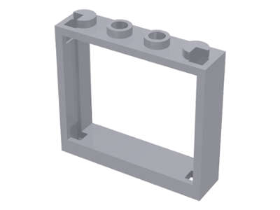 Lego (N) ~ Window 1 x 4 x 3 - No Shutter Tabs ~ [Light Bluish Gray]
