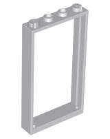 Lego (N) ~ Door Frame 1 x 4 x 6 with 2 Holes on Top and Bottom ~ [Light Bluish Gray]
