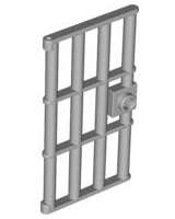 Lego (N) ~ Door 1 x 4 x 6 Barred with Stud Handle ~ [Light Bluish Gray]