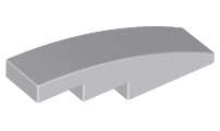 Lego (U) ~ Slope Curved 4 x 1 ~ [Light Bluish Gray]