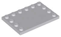 Lego (U) ~ Tile Modified 4 x 6 with Studs on Edges ~ [Light Bluish Gray]