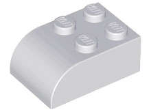 Lego (N) ~ Slope Curved 3 x 2 with 4 Studs ~ [Light Bluish Gray]