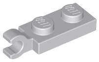Lego (N) ~ Plate Modified 1 x 2 with Clip on End (Horizontal Grip) ~ [Light Bluish Gray]