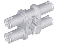 Lego (N) ~ Technic Pin Double with Axle Hole with Squared Pin Holes ~ [Light Bluish Gray]