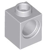Lego (N) ~ Technic Brick 1 x 1 with Hole ~ [Light Bluish Gray]