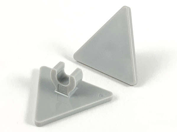 Lego (N) ~ Road Sign 2 x 2 Triangle with Open O Clip ~ [Light Bluish Gray]