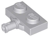Lego (N) ~ Plate Modified 1 x 2 with Wheel Holder Reinforced Underside ~ [Light Bluish Gray]