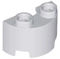 Lego NEW - Cylinder Half 1 x 2 x 1~ [Light Bluish Gray]