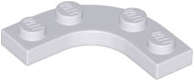 Lego (N) ~ Plate Round Corner 3 x 3 with 2 x 2 Curved Cutout ~ [Light Bluish Gray]