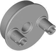 Lego (N) ~ Technic Rotation Joint Disk with Large Pin and 2 Pins ~ [Light Bluish Gray]