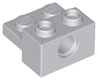 Lego NEW - Technic Brick Modified 1 x 2 with Hole and 1 x 2 Plate~ [Light Bluish Gray]